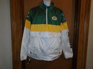 Green Bay Packers Men's 1/4 Zip Pullover Windbreaker Small EUC - Picture 1 of 5
