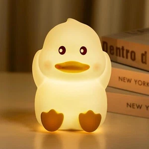 Minetom Duck Night Light for Kids, Cute Silicone Night Light with 2 Levels of - Picture 1 of 5