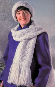 SOFT Frosted Chevron Hat & Scarf Set/Apparel/ Crochet Pattern INSTRUCTIONS ONLY - Picture 1 of 1