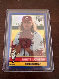 2025 Topps Heritage Rhett Lowder RC Chrome Variation Blue /150 Reds - Bild 1 von 3