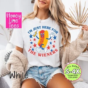 I'm Just Here for the Wieners Hot Dog Memorial Day & July 4th T-Shirt, Tank Top - Bild 1 von 5