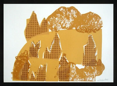 HAP Grieshaber 1909 Rot / Holzschnitt, handsigniert / Wacholder III / um 1974 - Bild 1 von 4