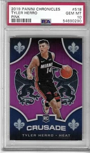 Panini Chronicles Crusade Pink Tyler Herro #518 2019-20 PSA 10 GEM MT Rookie RC - Imagen 1 de 2