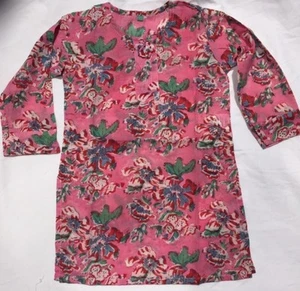 Girls Kaftan/ Cover Up/ Dress/ Resort Wear/ Nightie - Hand Block-Printed Cotton - Picture 1 of 4