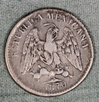 MEXICO 1870 ~ Mo C ~ SILVER 5 CENTAVOS  ~ 99 ¢ Tracked shipping - Image 1 of 2