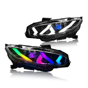 Front RGB Headlight for 2016-2021 Honda Civic 10th Gen Sedan, Hatchback & Coupe - Picture 1 of 11