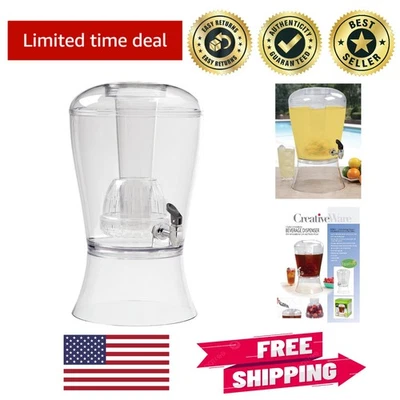 Dispensador de bebidas grande de 3 galones - Cilindro de hielo e infusor para bebidas sabrosas Foto 1 de 4