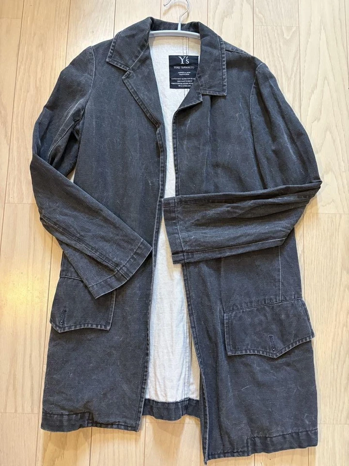 CHAQUETA VAQUERA LARGA GRIS OSCURO USADA Y'S YOHJI YAMAMOTO BUENA Foto 1 de 4