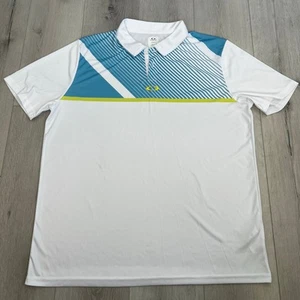 Oakley Polo Shirt Mens XL Blue White Outdoor Lightweight Hydrolix Adult - Picture 1 of 7