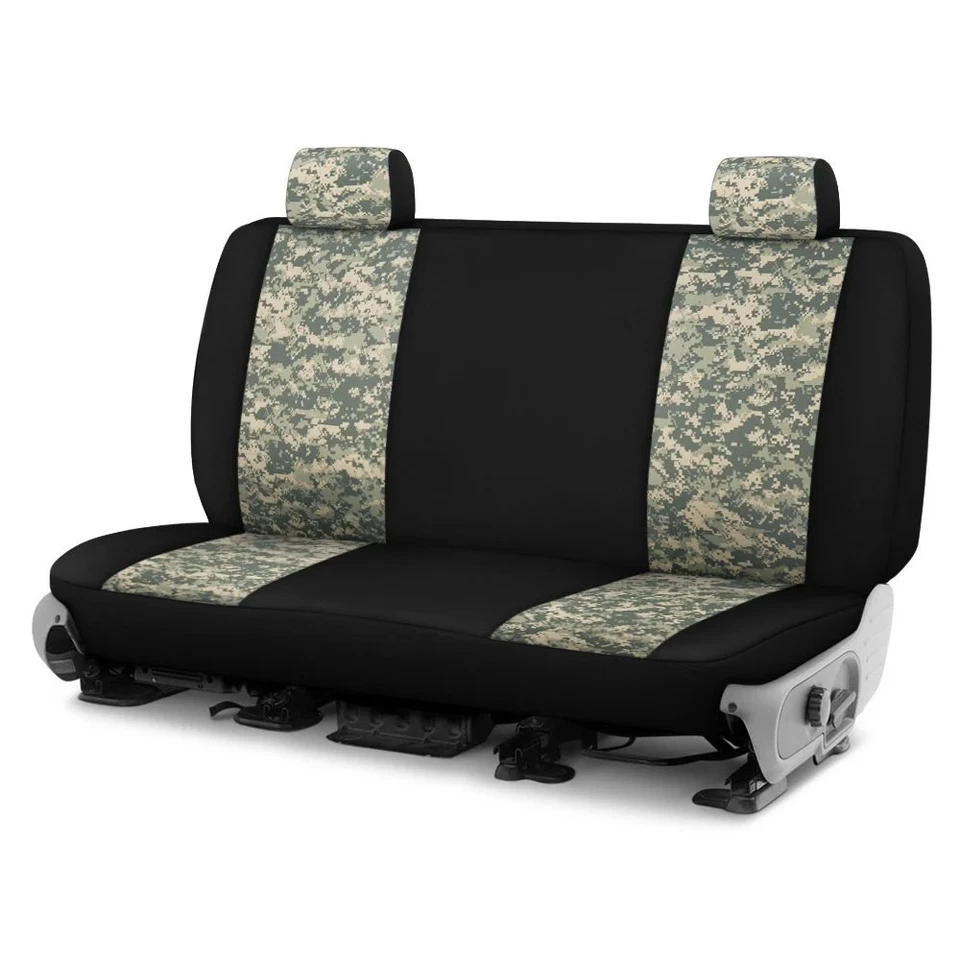 For Cadillac DeVille 75-93 Camo 2nd Row Digital Green w Black Custom Seat Covers - Image 1 of 1