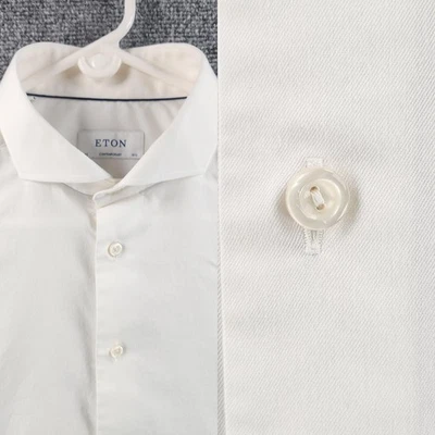 Eton Sweden Made Contemporary 16.5 Signature Twill Convertible Cuff Cotton White - Image 1 of 4