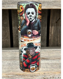 Just Waiting For Halloween Clip Collection - 20 oz Skinny Sublimation Tumbler - Picture 1 of 6