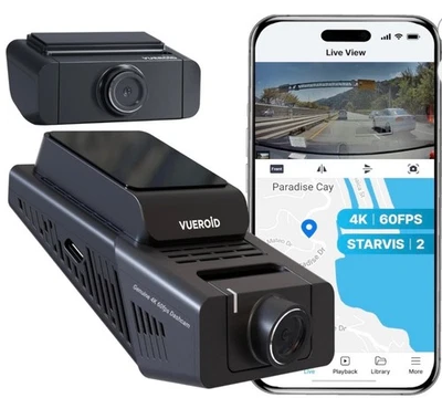 VUEROID S1 3K INFINITE 4K DASHCAM FRONT  2CH 4K REAR 2.5 CAMERAS SEALED - Image 1 of 4