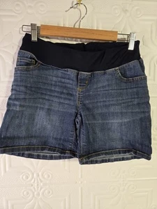 Liz Lange Maternity Jean Shorts Blue Denim Pregnancy Stretch Women's Size XS - Picture 1 of 15