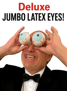 Deluxe LATEX RUBBER JUMBO EYES Pair Big Eyeballs Prop Cartoon Fake Clown Gag Pop - Picture 1 of 23