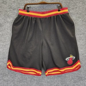 Miami Heat Shorts Mens 2XL Black Red Yellow NBA Basketball Ultra Game Polyester - Picture 1 of 15