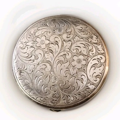 Ancien Poudrier En Argent 835 - Photo 1/4