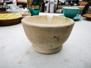 ANTIQUE WEDGWOOD HEAVY STONE MORTAR MISSING PESTLE, SOME MARKS BUT NO DAMAGE - Picture 1 of 5