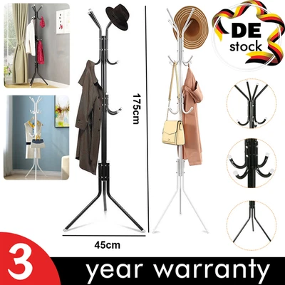 SCHWARZ UND WEISS GARDEROBENSTÄNDER KLEIDERSTÄNDER KLEIDERSTANGE STANDGARDEROBE - Bild 1 von 4