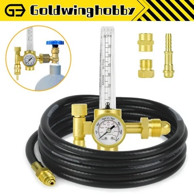 Argon Regulator Tig Welder Mig Welding CO2 Flow Meter Gauge with 10'Gas Hose US - Image 1 of 4