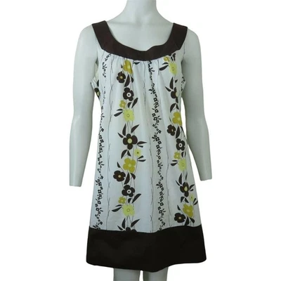 Vestido Sin Mangas Estampado Floral Marrón Acentos Lazo Atrás por My Michelle Talla 11 Foto 1 de 4