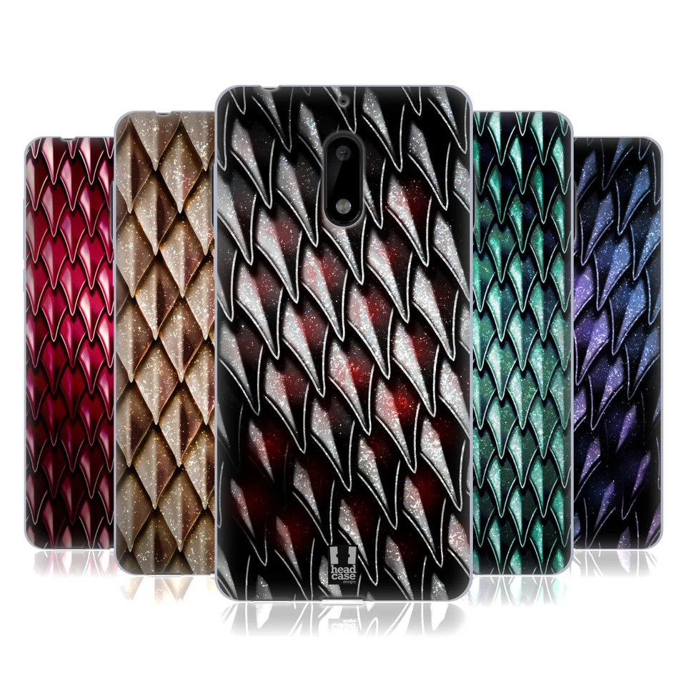 FUNDA HEAD CASE DESIGNS ESCALAS DRAGÓN METÁLICAS GEL SUAVE PARA TELÉFONOS NOKIA 1 Foto 1 de 4