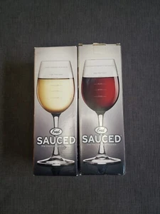 Fred Sauced The Measuring Wine Glass! Great Gift. Set of 2!! - Picture 1 of 8