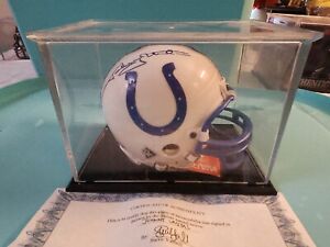 Johnny Unitas Colts Mini Helmet With Case Signed COA With Card