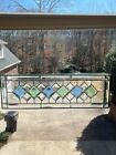 Blue/Green Stained Glass & Beveled Transom or Sidelight or Window Panel