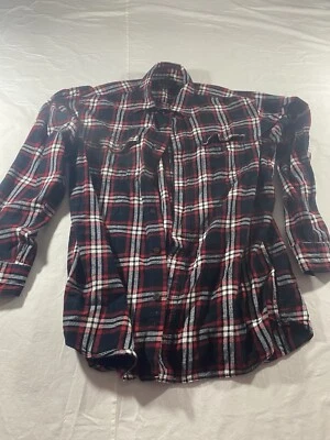 Camisa de franela vintage RedHead para hombre roja crema azul a cuadros talla grande abotonada Foto 1 de 3