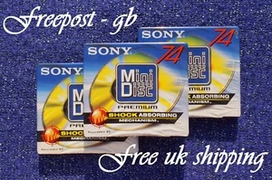3 x SONY MDW 74 MINUTE TOP QUALITY DIGITAL AUDIO MINIDISCS - NEW SEALED - Bild 1 von 7