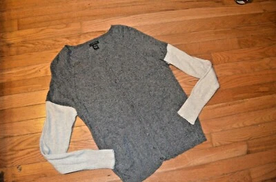 Mujer Misses ONLY MINE Grande L Cachemira Gris Abotonado Suéter Chaqueta ¡LINDO! Foto 1 de 2