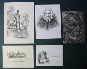 CINCO tarjetas de Navidad de Abraham Lincoln estatuas de Sarah Bush y Robert Todd's Hildene- - Imagen 1 de 1
