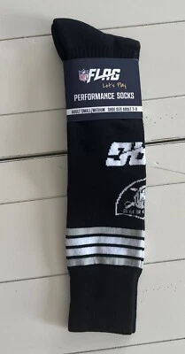 Friday Night Flag NFL Las Vegas Raiders Crew Black Socks Adult SM/MED Shoe 7-11 - Image 1 of 4