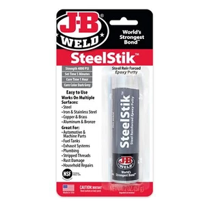 J-B Weld 8267 SteelStik Steel Reinforced Epoxy Putty Stick - 2 oz. - Picture 1 of 7
