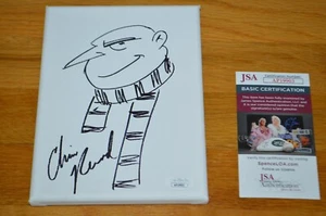 Chris Renaud Signed Despicable Me "Gru" 6x8 Hand Drawn Sketch on Canvas JSA COA - Picture 1 of 5