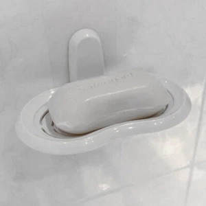 Soap Dish Holder Bathroom Shower Storage Self Adhesive Wall Mounted Kitchen - Picture 1 of 4