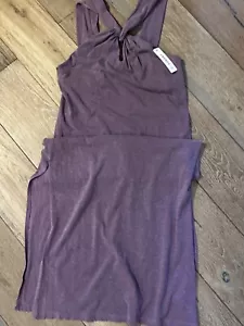 Anthropologie Sundry Keyhole Midi Dress Violet Purple Size 0 XS NEW - Picture 1 of 10