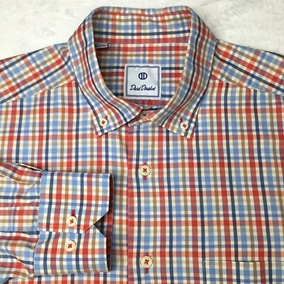 Camisa de vestir David Donahue para hombre grande multicolor a cuadros mangas largas Foto 1 de 4