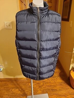 Alpine Swiss Vest Mens XL Navy Blue Nylon Puffer Full Zip  - Image 1 of 4
