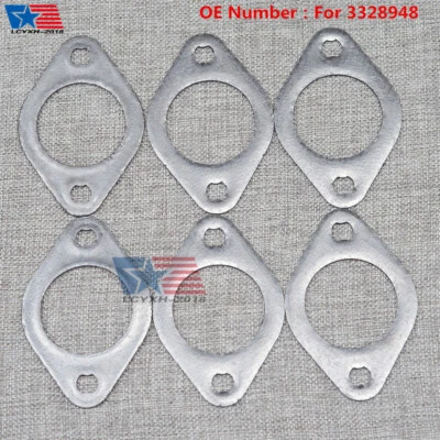 6X Exhaust Manifold Gaskets For Cummins L10 M11 ISM QSM 3328948 3026155 USA - Image 1 of 4