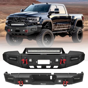 Steel For 2019-2024 Dodge Ram 2500/3500 Front Rear Bumper W/LED Lights + D-Rings - Picture 1 of 24