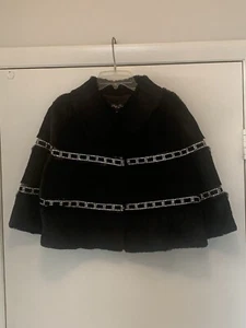 DIANA ROSH NEW YORK ABRIGO DE PIEL DE CONEJO NEGRO CHAQUETA DE 2 BOTONES PARA MUJER M LIMPIO EN MUY BUENA CONDICIÓN - Imagen 1 de 13