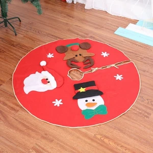 100cm Christmas Embroidered Tree Skirt Mat Xmas Tree Carpet For Home CS - Picture 1 of 10