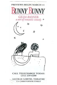Vintage 1997 BUNNY BUNNY! Gilda Radner Comedy! Rare Off-BROADWAY Handbill FLYER! - Picture 1 of 2