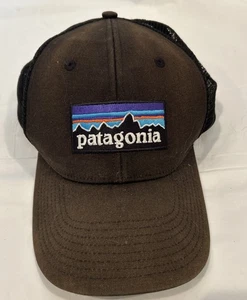 Patagonia Mens Adjustable Logo Brown Trucker Cap Hat RARE Sun Faded Used Nice - Picture 1 of 6