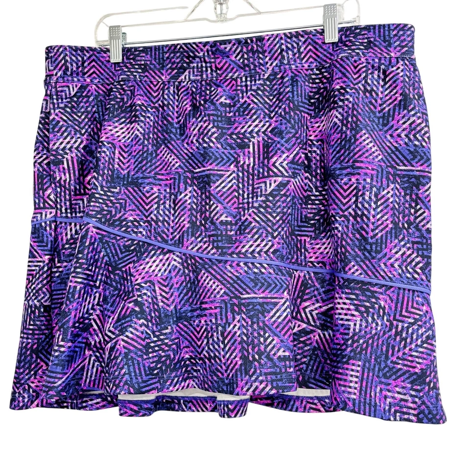 Made for Life Skorts Falda Pantalones Cortos Púrpura Negro Estampado Geométrico Talla XL Atlético Foto 1 de 4