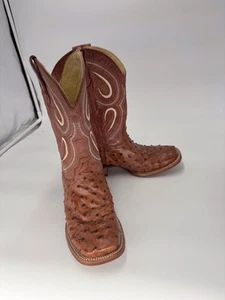 Texas Town Boots Women’s Size 8 Ostrich Square Toed - Picture 1 of 7