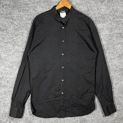 Camisa Dolce & Gabbana Hombre Talla 34/48 Negra Algodón Sin Cuello Italia Foto 1 de 4
