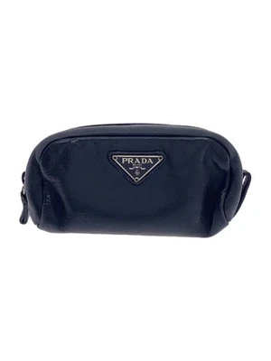 Сумка PRADA с логотипом пластина, кожа, черный, однотонный - Изображение 1 из 4